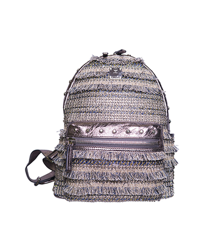 Crystal Tweed Backpack. Tweed/Leather, front view